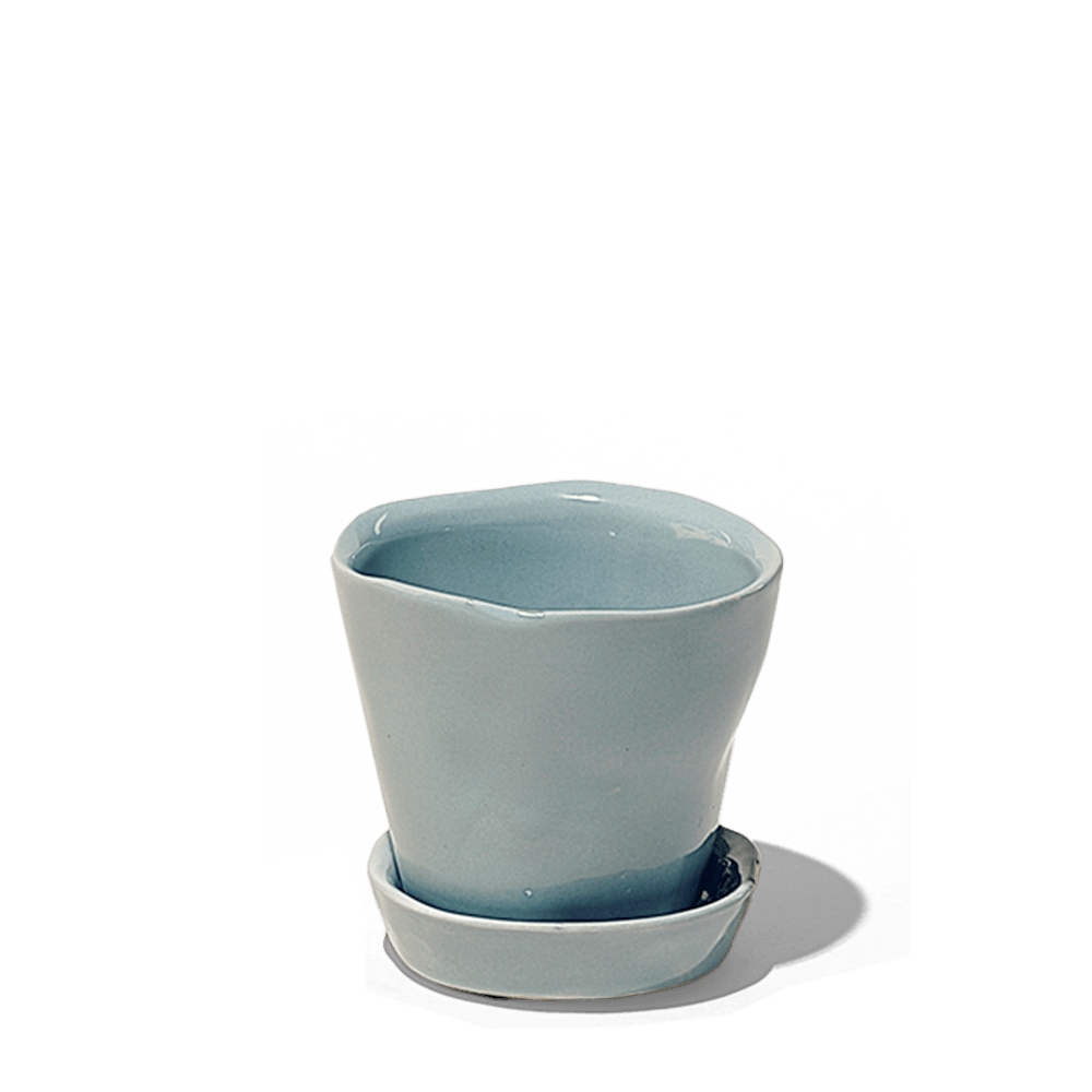 Tika Ceramic Pot & Saucer Set With Drainage - Chive Ceramics Studio - Pots - Chive Ceramics Studio