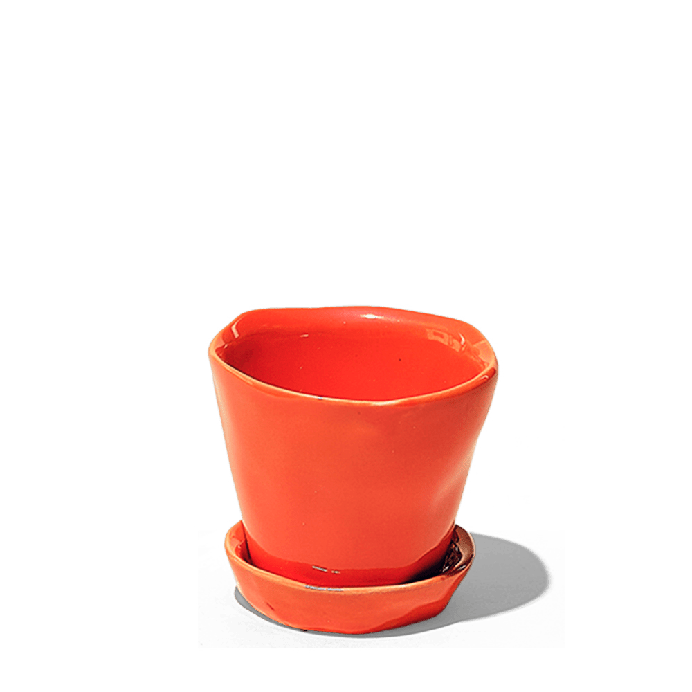 Tika Ceramic Pot & Saucer Set With Drainage - Chive Ceramics Studio - Pots - Chive Ceramics Studio