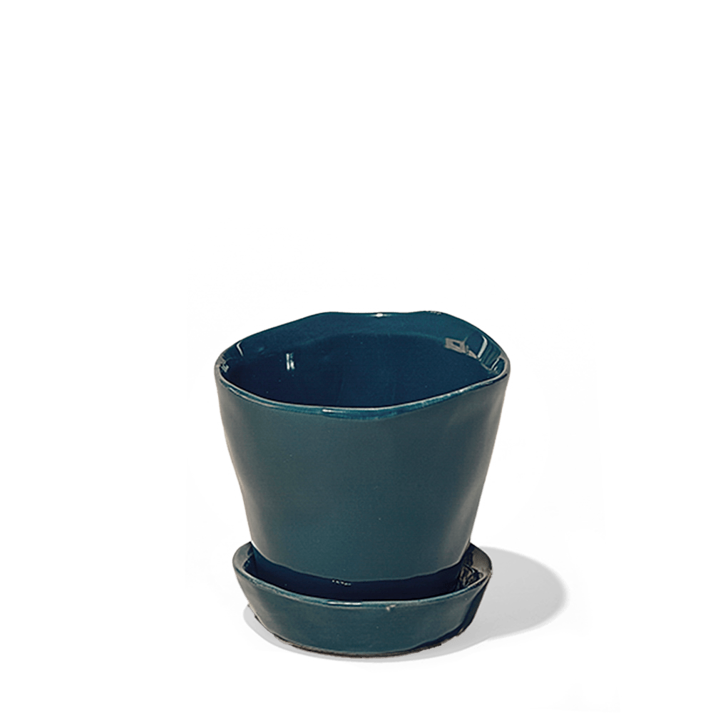 Tika Ceramic Pot & Saucer Set With Drainage - Chive Ceramics Studio - Pots - Chive Ceramics Studio