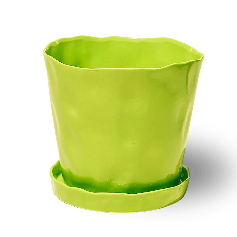 Tika Ceramic Pot & Saucer Set With Drainage - Chive Ceramics Studio - Pots - Chive Ceramics Studio