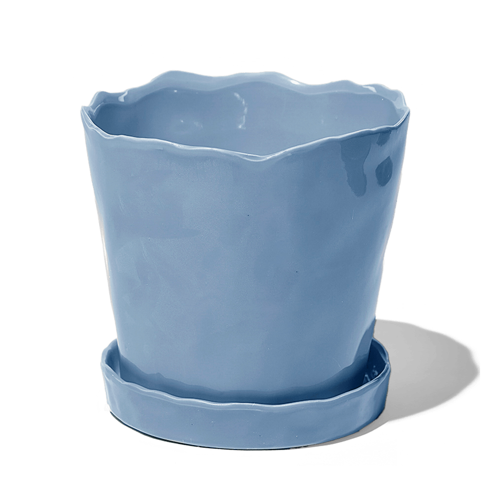 Tika Ceramic Pot & Saucer Set With Drainage - Chive Ceramics Studio - Pots - Chive Ceramics Studio