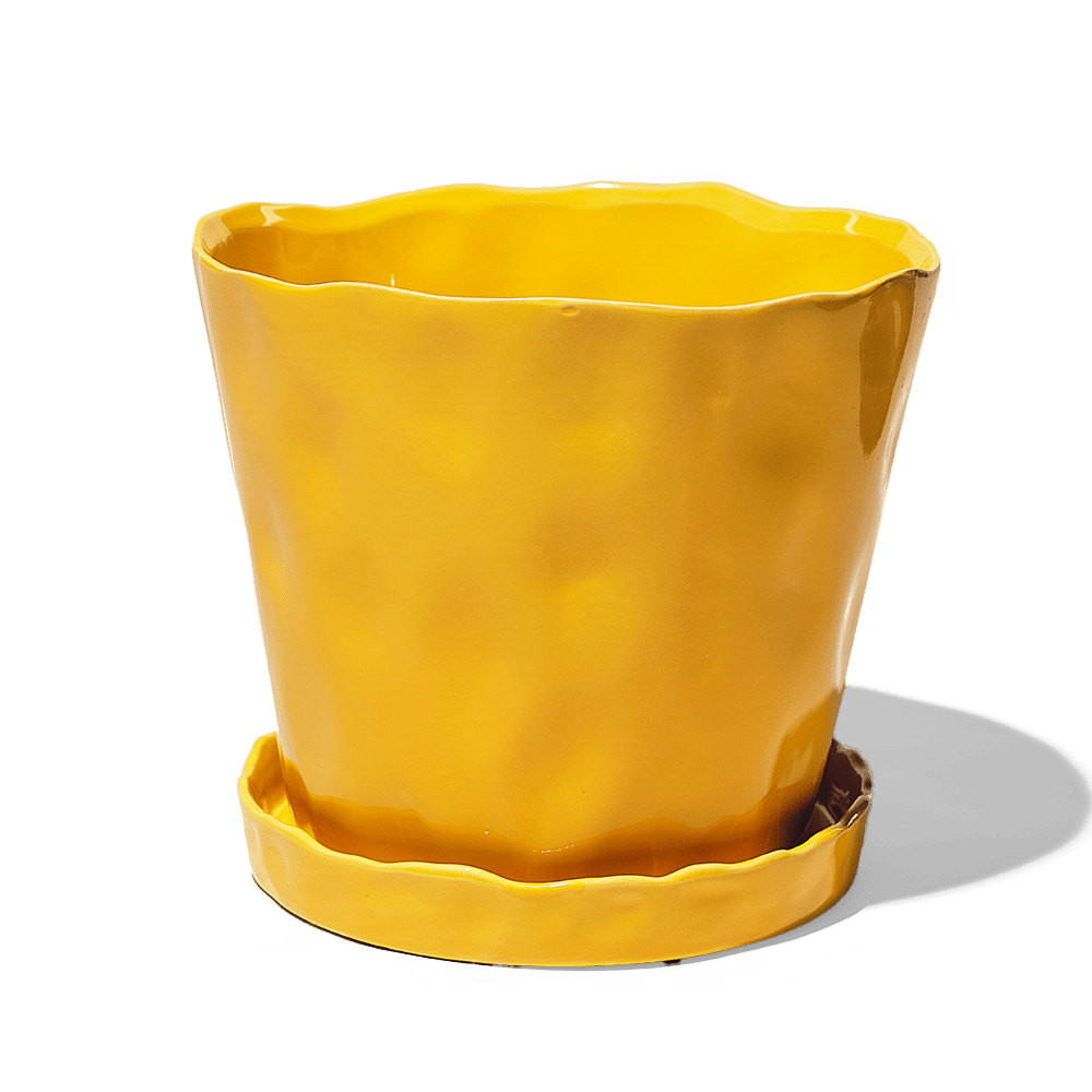 Tika Ceramic Pot & Saucer Set With Drainage - Chive Ceramics Studio - Pots - Chive Ceramics Studio