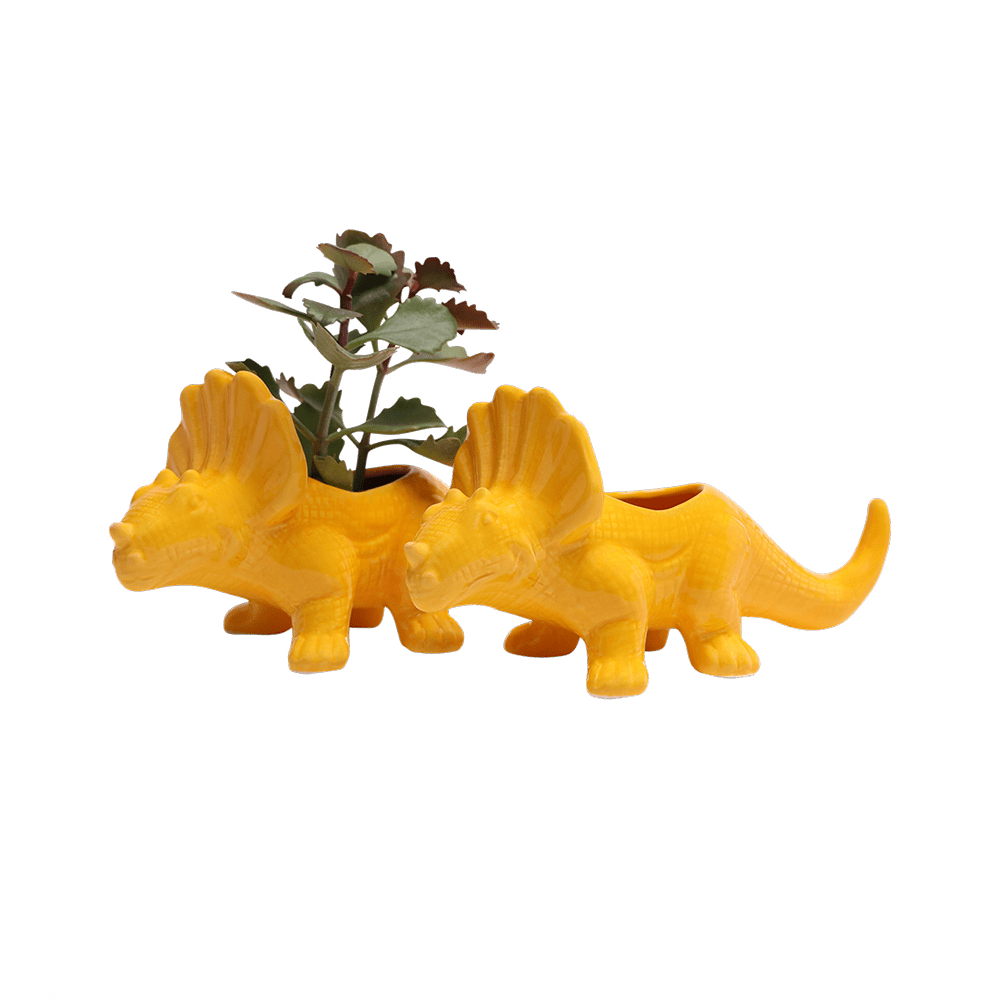Triceratops Ceramic Indoor Plant Pot for Succulents - Chive Ceramics Studio - Pots - Chive Ceramics Studio