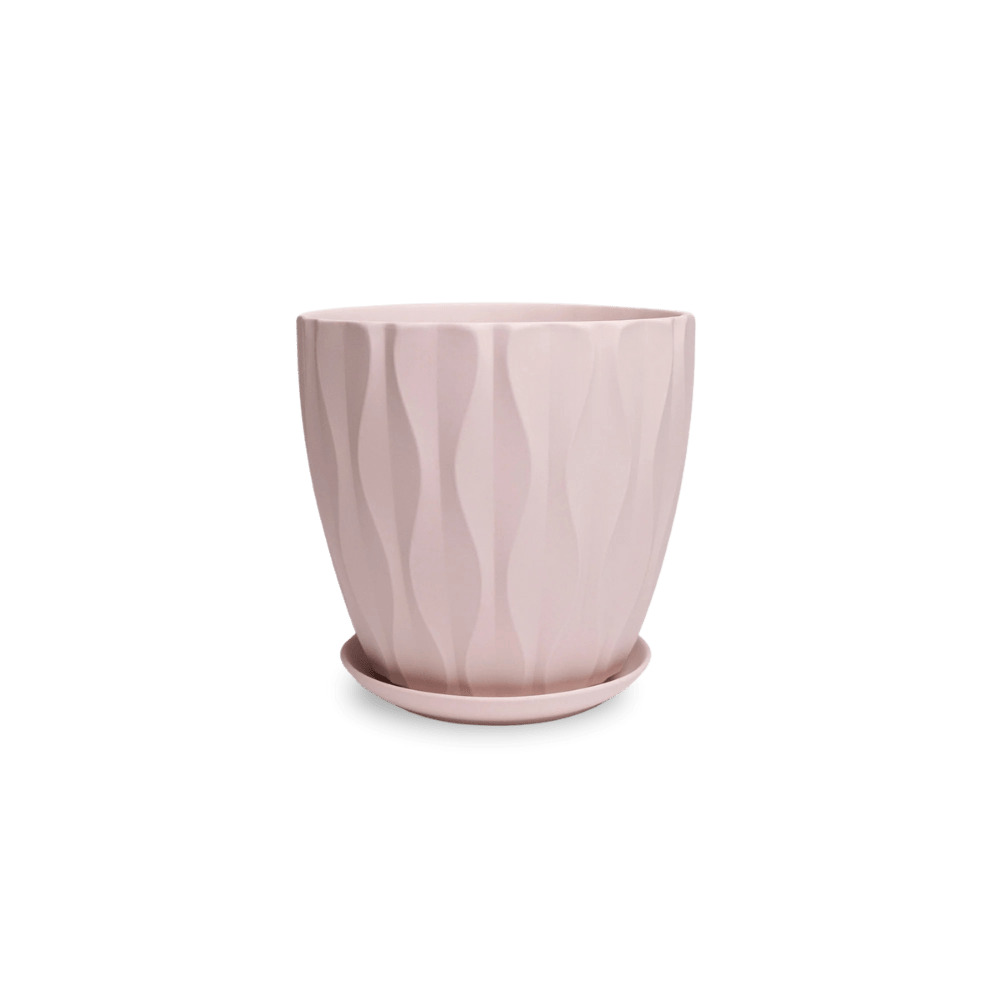 Virago Porcelain Large Indoor Pot With Drainage Hole And Saucer - Chive Ceramics Studio - Pots - Chive US