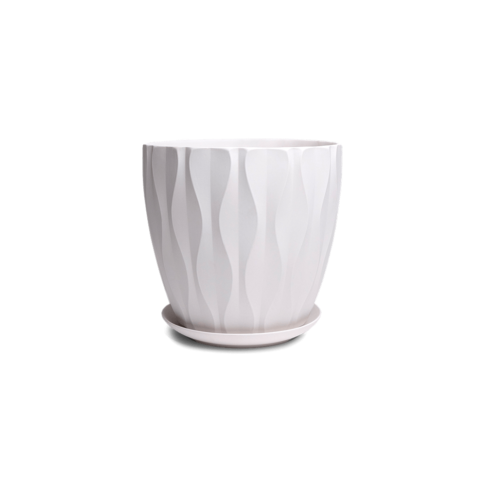 Virago Porcelain Large Indoor Pot With Drainage Hole And Saucer - Chive Ceramics Studio - Pots - Chive US