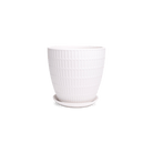 Virago Porcelain Large Indoor Pot With Drainage Hole And Saucer - Chive Ceramics Studio - Pots - Chive US