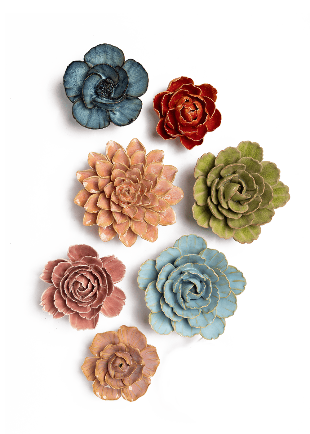 Villandry Gardens - 7 Piece Set - Chive Ceramics Studio - Ceramic Flower Sets - Chive Ceramics Studio