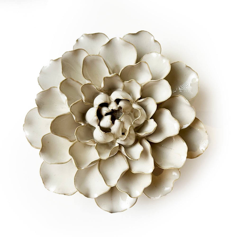 Ceramic Flowers With Keyhole For Hanging On Walls Ivory Collection - Chive Ceramics Studio - Ceramic Flowers - Chive US