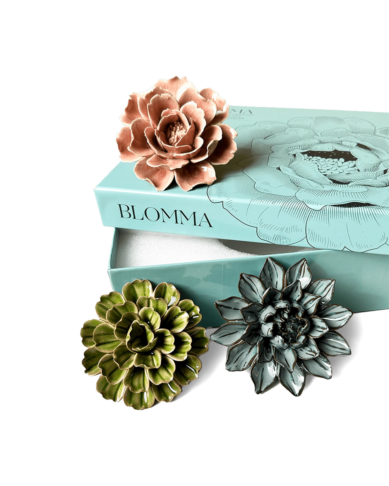 Blomma - Ceramic Flower Wall Art Box Set - handmade by Chive Studio Toronto