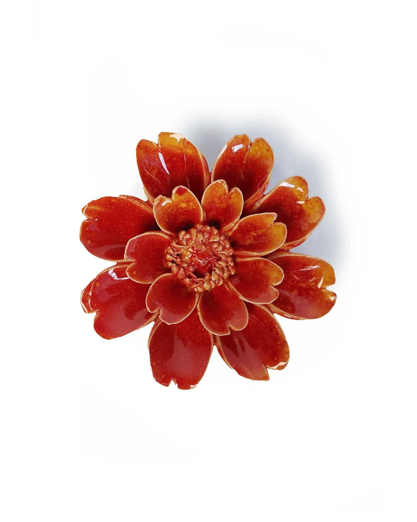 Chive April Birth Flower Daisy orange yellow glazed ceramic flower.