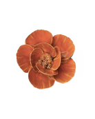 Chive August Birth Flower Poppy burnt orange glazed ceramic flower.