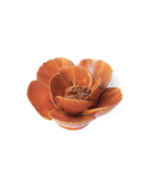 Chive August Birth Flower Poppy burnt orange ceramic flower side view showing petal depth and glossy glazed finish.