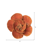 Chive August Birth Flower Poppy burnt orange ceramic flower size chart showing height and width dimensions.