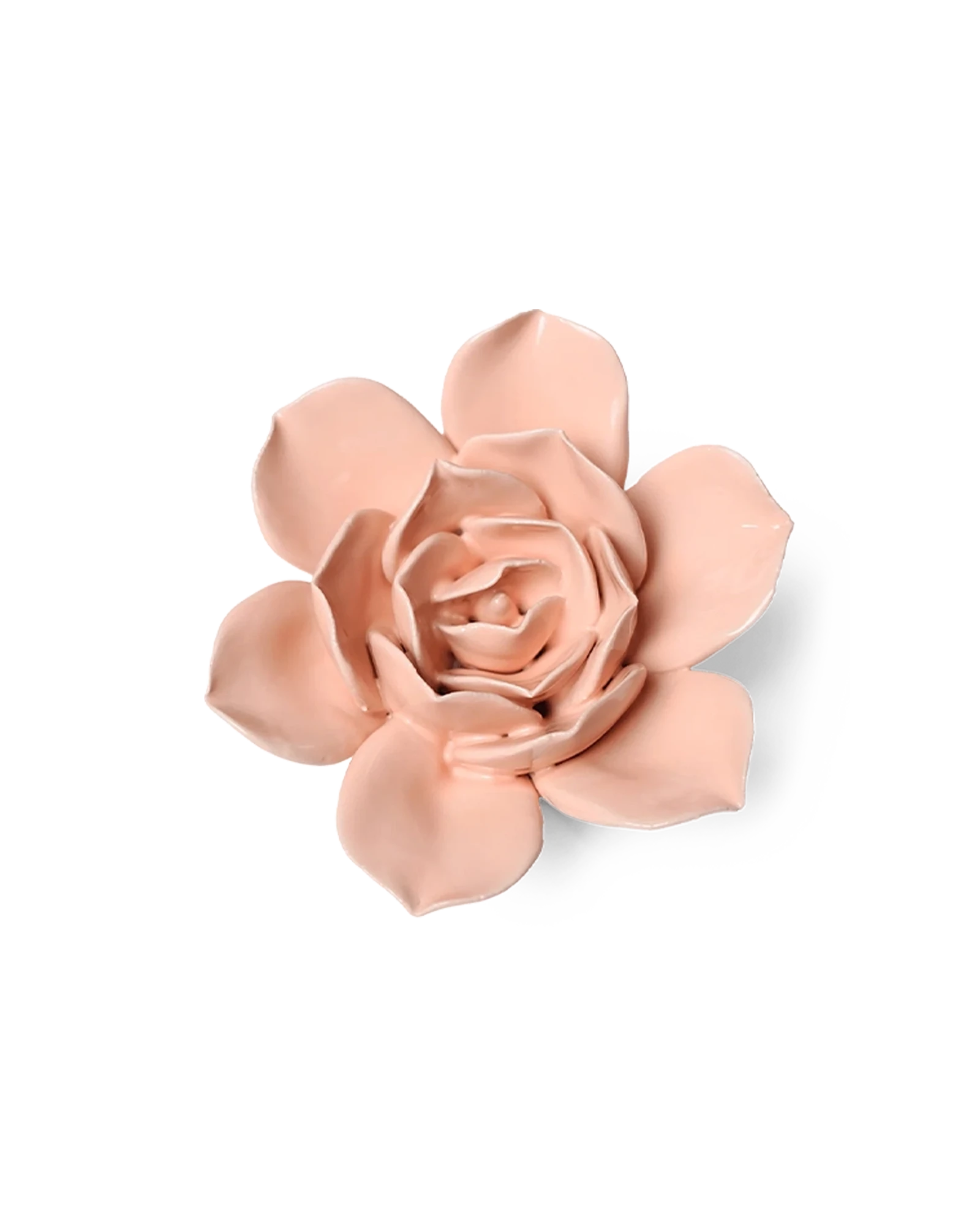 Chive December Birth Flower Narcissus apricot pink glazed ceramic flower.