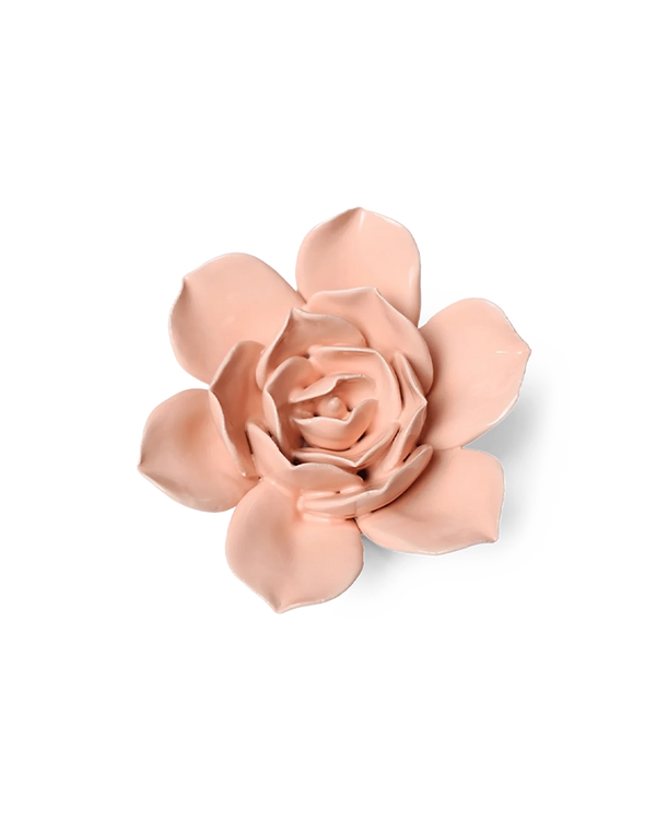 Chive December Birth Flower Narcissus apricot pink glazed ceramic flower.