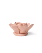 Chive December Birth Flower Narcissus apricot pink ceramic flower side view showing petal depth and glossy glazed finish.
