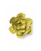 Chive February Birth Flower Primrose chartreuse green glazed ceramic flower.