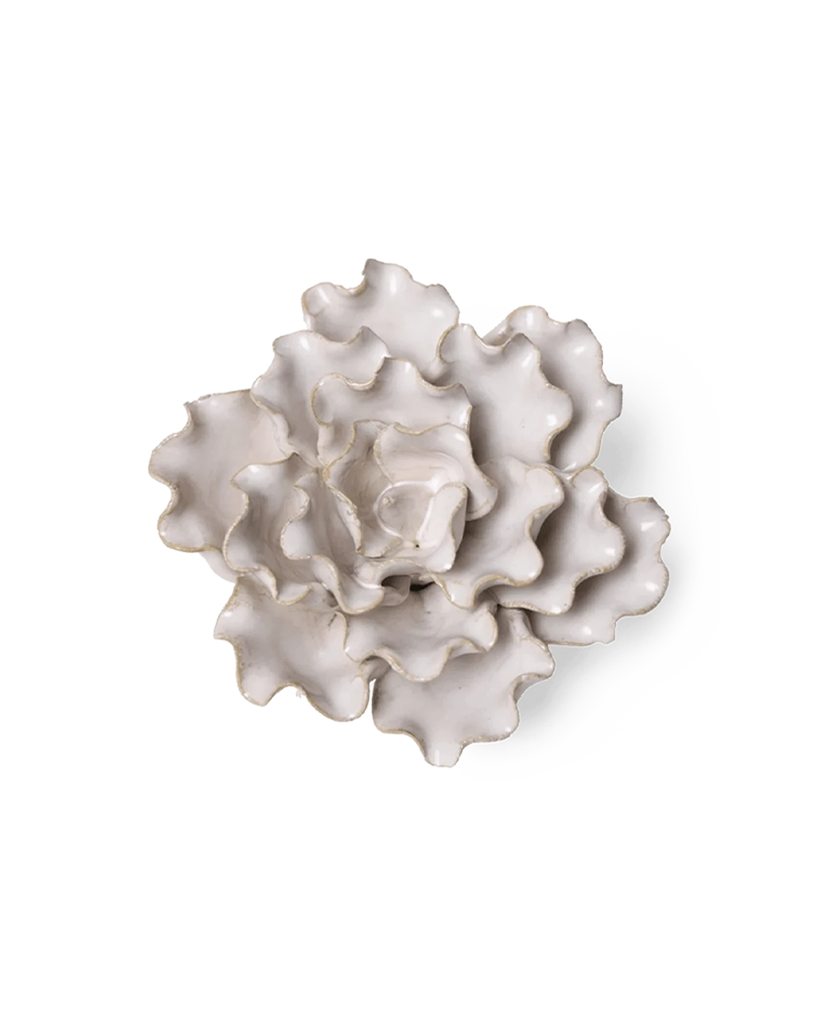 Chive January Birth Flower Snowdrop white glazed ceramic flower.