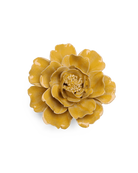 Chive June Birth Flower Rose burnt yellow glazed ceramic flower.