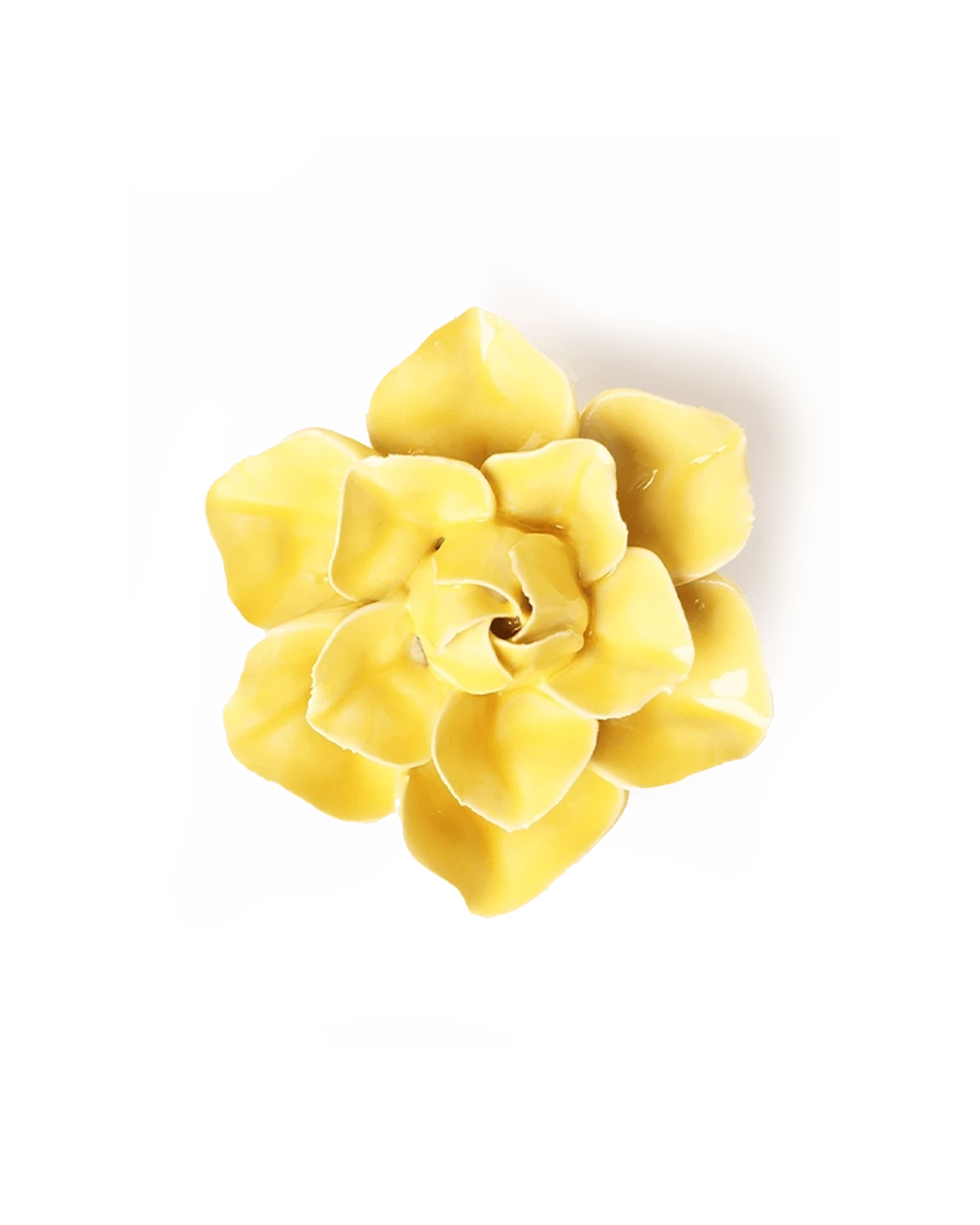 Chive March Birth Flower Daffodil buttercup yellow glazed ceramic flower.