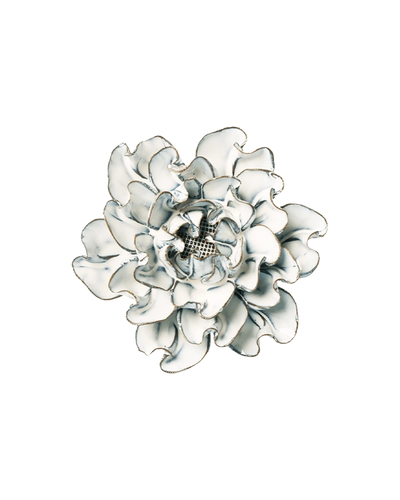 Chive May Birth Flower Hawthorn blue white glazed ceramic flower.