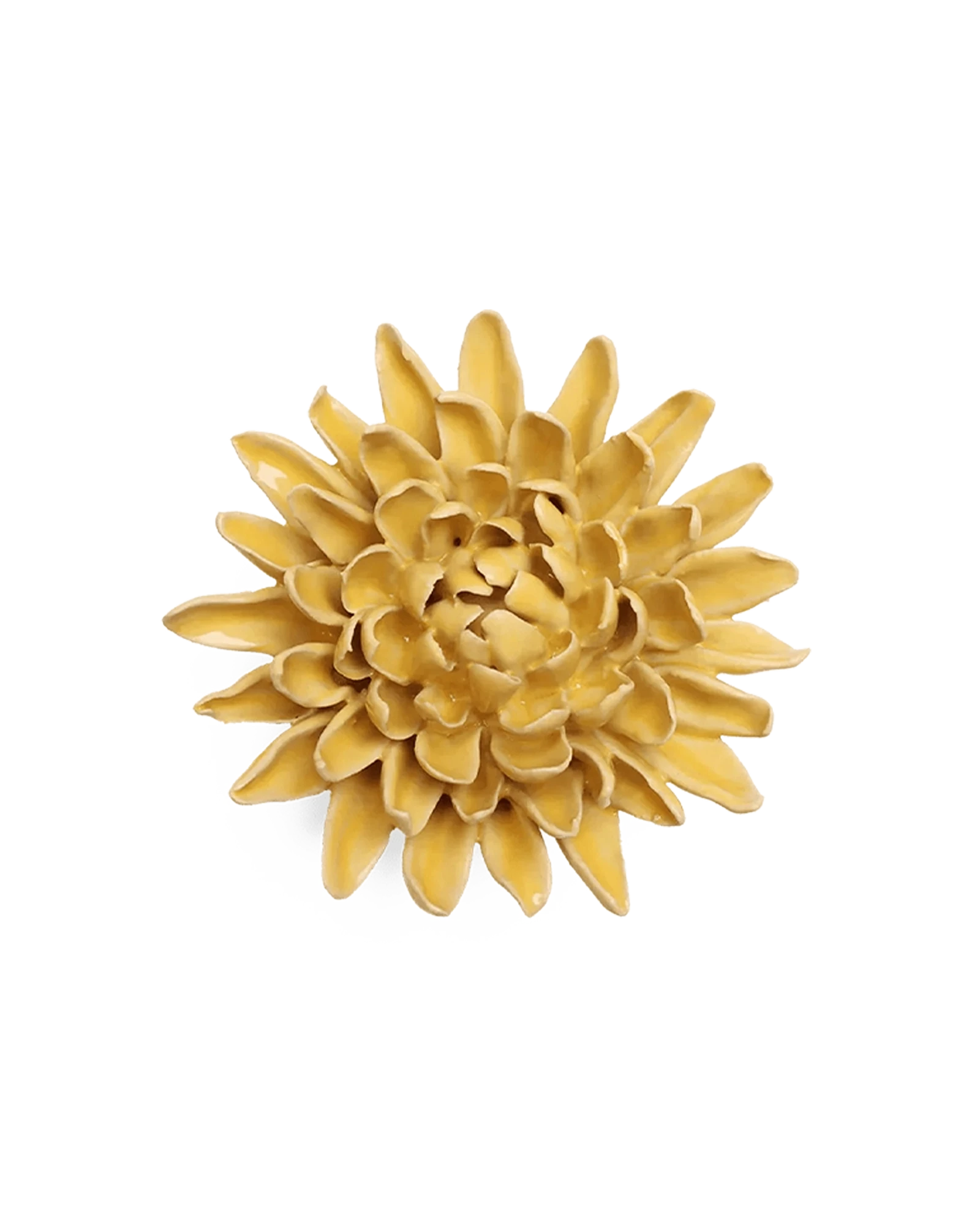 Chive November Birth Flower Chrysanthemum buttercup yellow glazed ceramic flower.