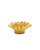 Chive November Birth Flower Chrysanthemum yellow ceramic flower side view showing petal depth and glossy finish.