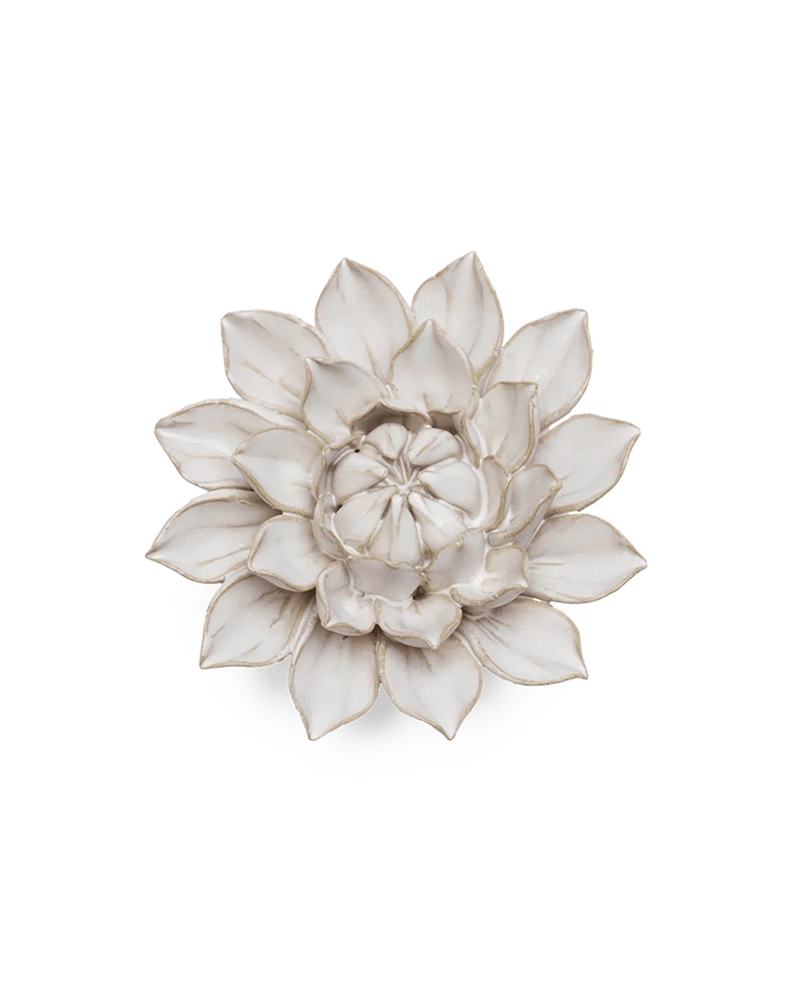 Chive September Birth Flower Aster ivory glazed ceramic flower.