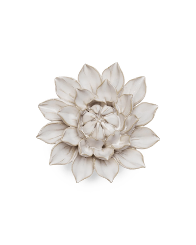 Chive September Birth Flower Aster ivory glazed ceramic flower.