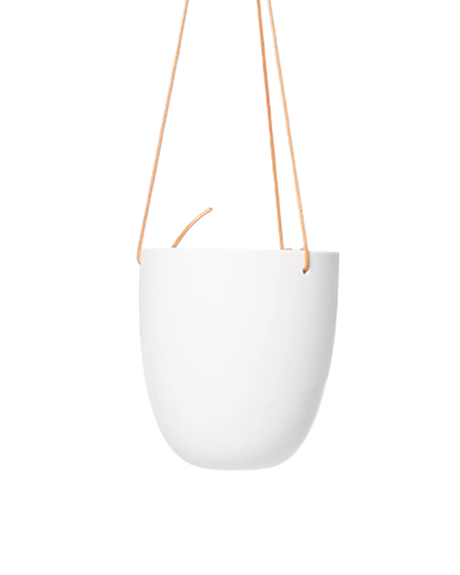 Chive Bobbin black porcelain hanging planter pot without drainage.
