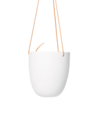 Chive Bobbin black porcelain hanging planter pot without drainage.