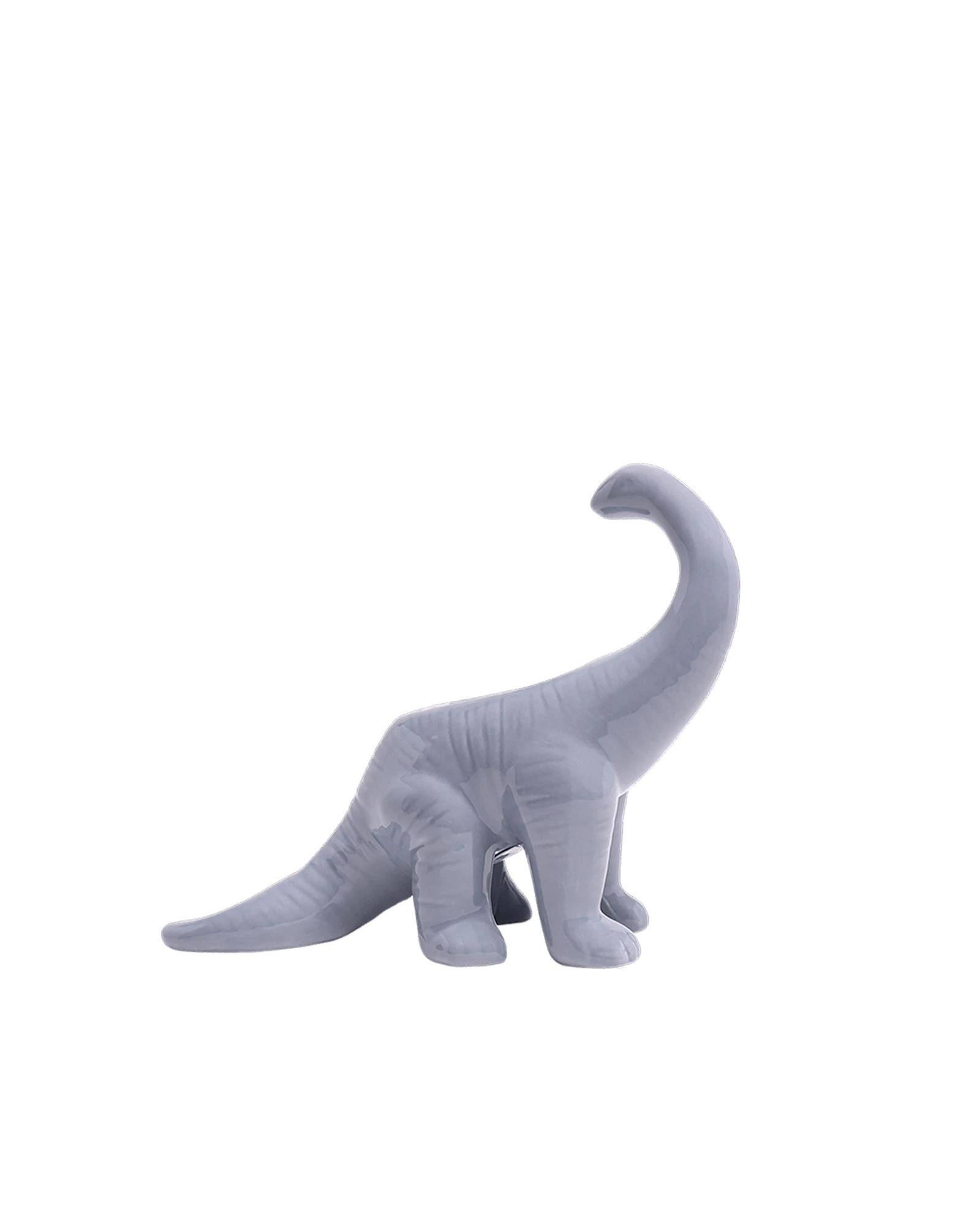 Chive Brontosaurus cloud blue color ceramic dinosaur shaped succulent planter with no drainage.