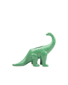 Chive Brontosaurus green ceramic dinosaur shaped succulent planter with no drainage.