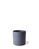 Chive Dojo black matte ceramic small plant pot with drainage hole and detachable saucer.