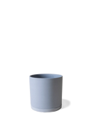 Chive Dojo blue grey matte ceramic small plant pot with drainage hole and detachable saucer.