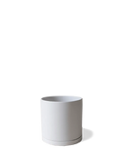 Chive Dojo large light grey matte porcelain pot with drainage hole and detachable saucer.