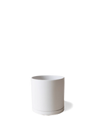 Chive Dojo white matte ceramic small plant pot with drainage hole and detachable saucer.