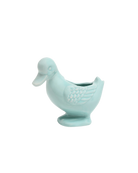 Chive Duck Seafoam color ceramic duck shaped succulent planter with no drainage.