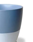 Close-up of the Chive Dyad small blue grey porcelain pot showing the surface texture and finish.