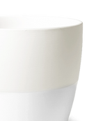 Close-up of the Chive Dyad small white porcelain pot showing the surface texture and finish.