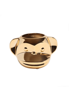 Chive Funky Monkey Gold color ceramic monkey shaped succulent planter with no drainage.