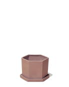 Chive Hexi small clay terracotta porcelain pot with drainage hole and detachable saucer.