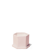 Chive Hexi small soft pink porcelain pot with drainage hole and detachable saucer.