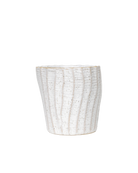 Chive Katakana white ceramic planter pot with no drainage.