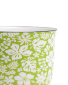 Close-up of the Chive Liberte small green garden 3 porcelain pot showing the pattern and glaze finish.
