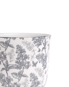 Close-up of the Chive Liberte medium grey forest porcelain pot showing the pattern and glaze finish.