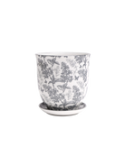 Chive Liberte small grey forest porcelain pot with drainage hole and detachable saucer.