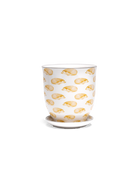 Chive Liberte medium hedgehog porcelain pot with drainage hole and detachable saucer.