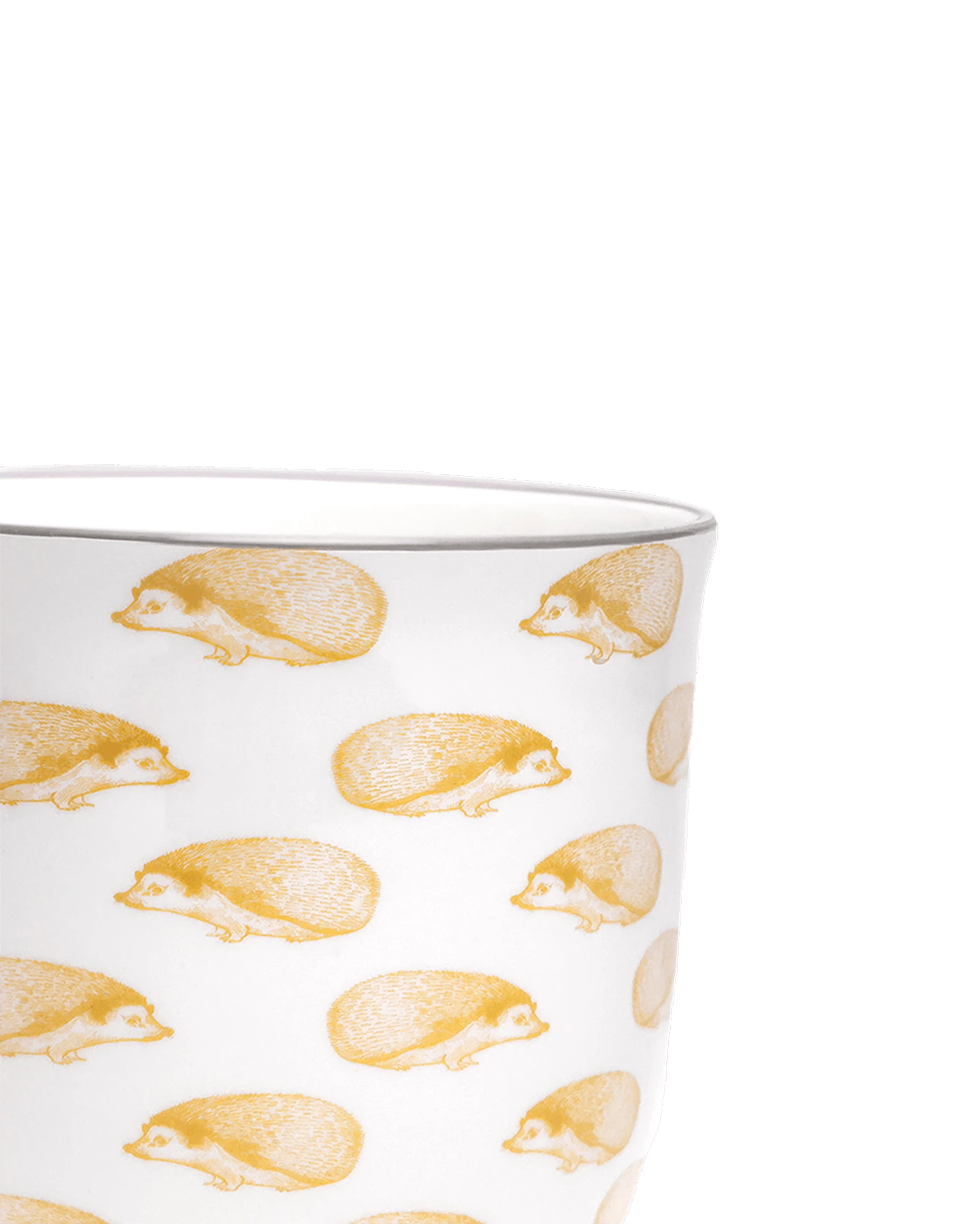 Close-up of the Chive Liberte medium hedgehog porcelain pot showing the pattern and glaze finish.