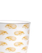 Close-up of the Chive Liberte small hedgehog porcelain pot showing the pattern and glaze finish.